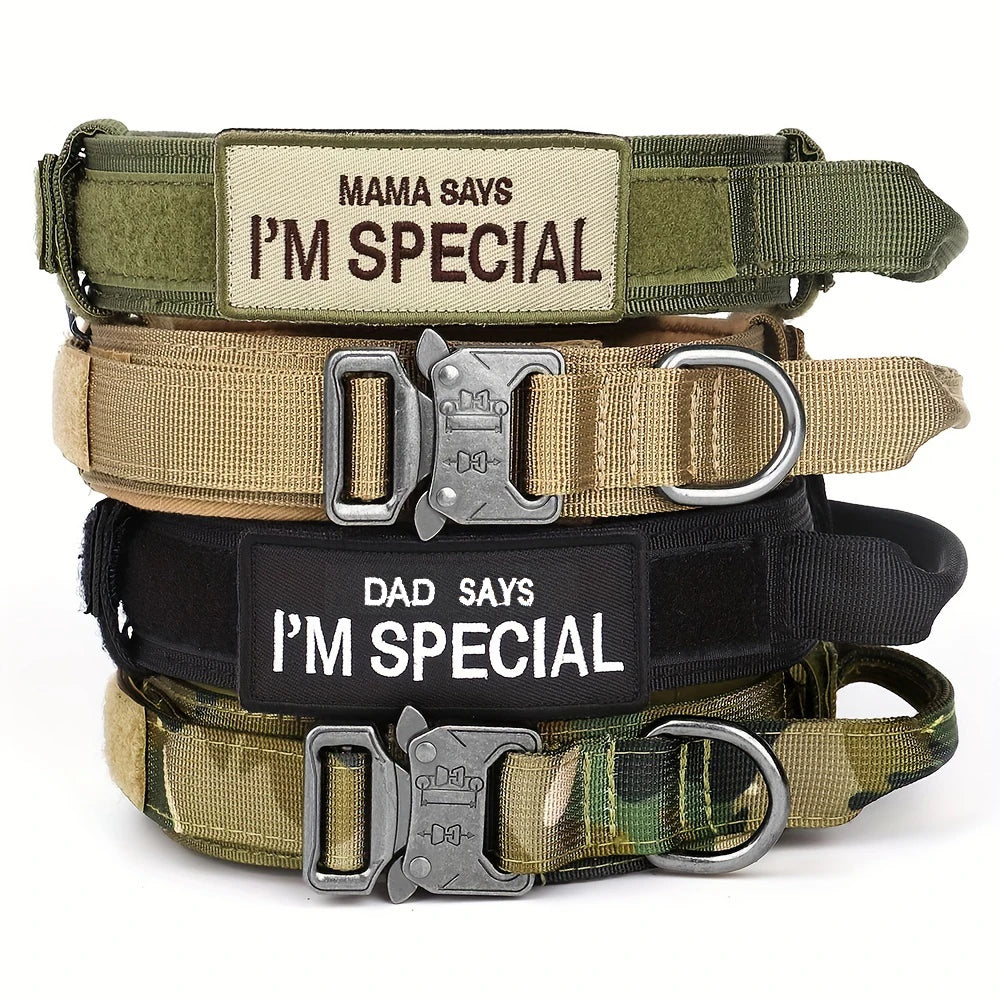 Tactical Dog Collar with Handle – Heavy Duty Military Training Collar