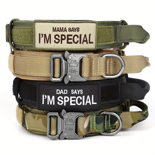 Tactical Dog Collar with Handle – Heavy Duty Military Training Collar
