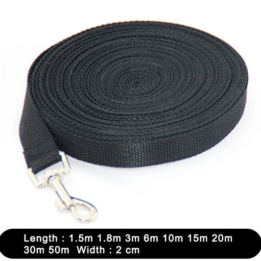 Long Nylon Dog Leash – Strong Training Lead 1.5M–50M