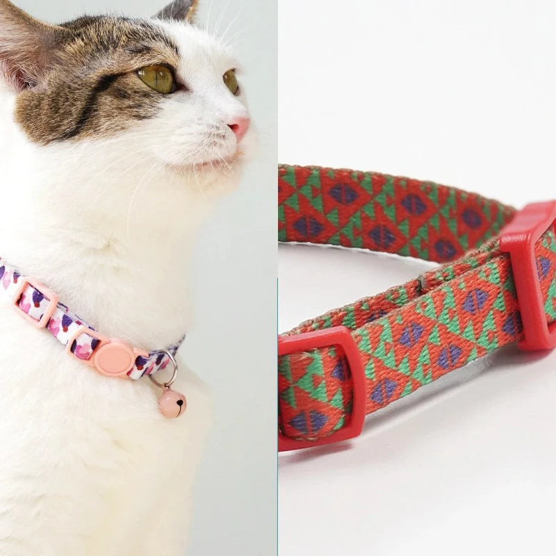 Cat Collar Set with Bell – Adjustable Kitten & Small Pet Necklace (2pcs)