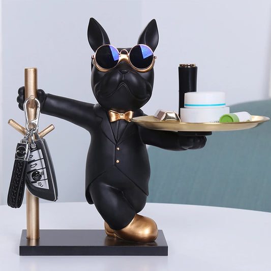 French Bulldog Metal Sculpture & Storage Tray