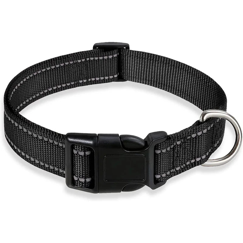 Reflective Dog Collar – Adjustable Nylon Pet Strap