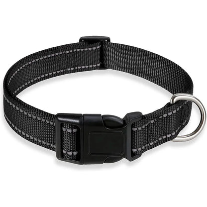 Reflective Dog Collar – Adjustable Nylon Pet Strap