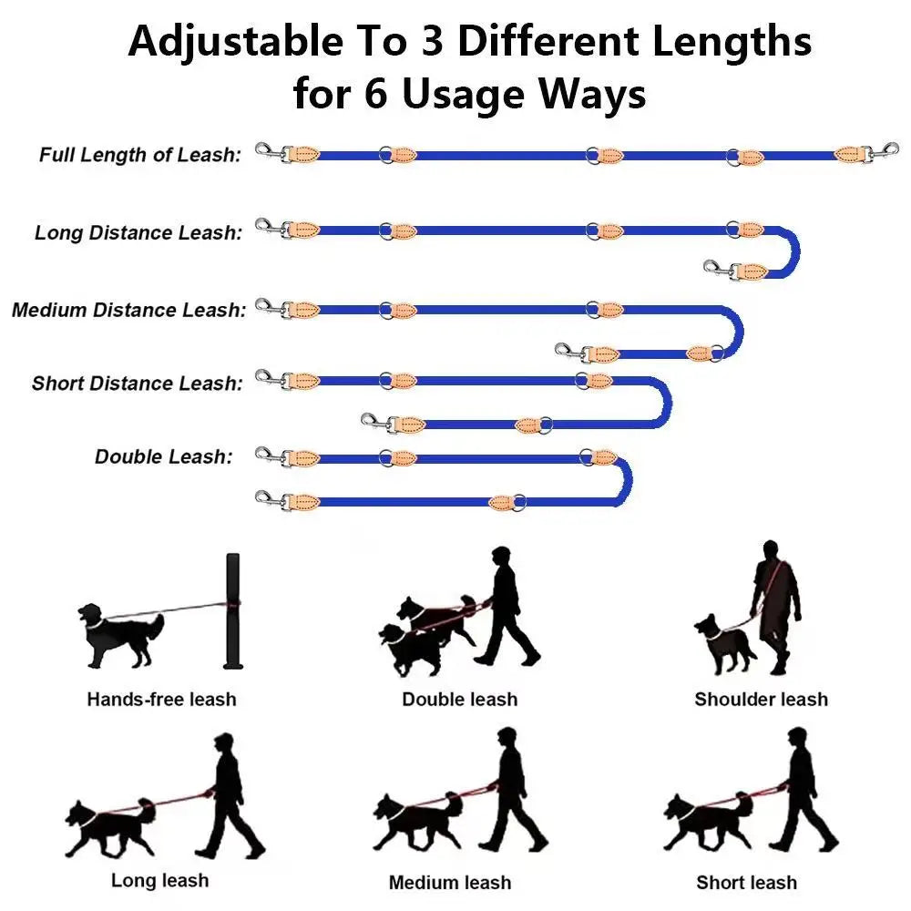 Double-Head Dog Leash – Multi-Functional Two-Dog Training Lead