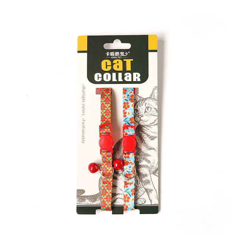 Cat Collar Set with Bell – Adjustable Kitten & Small Pet Necklace (2pcs)