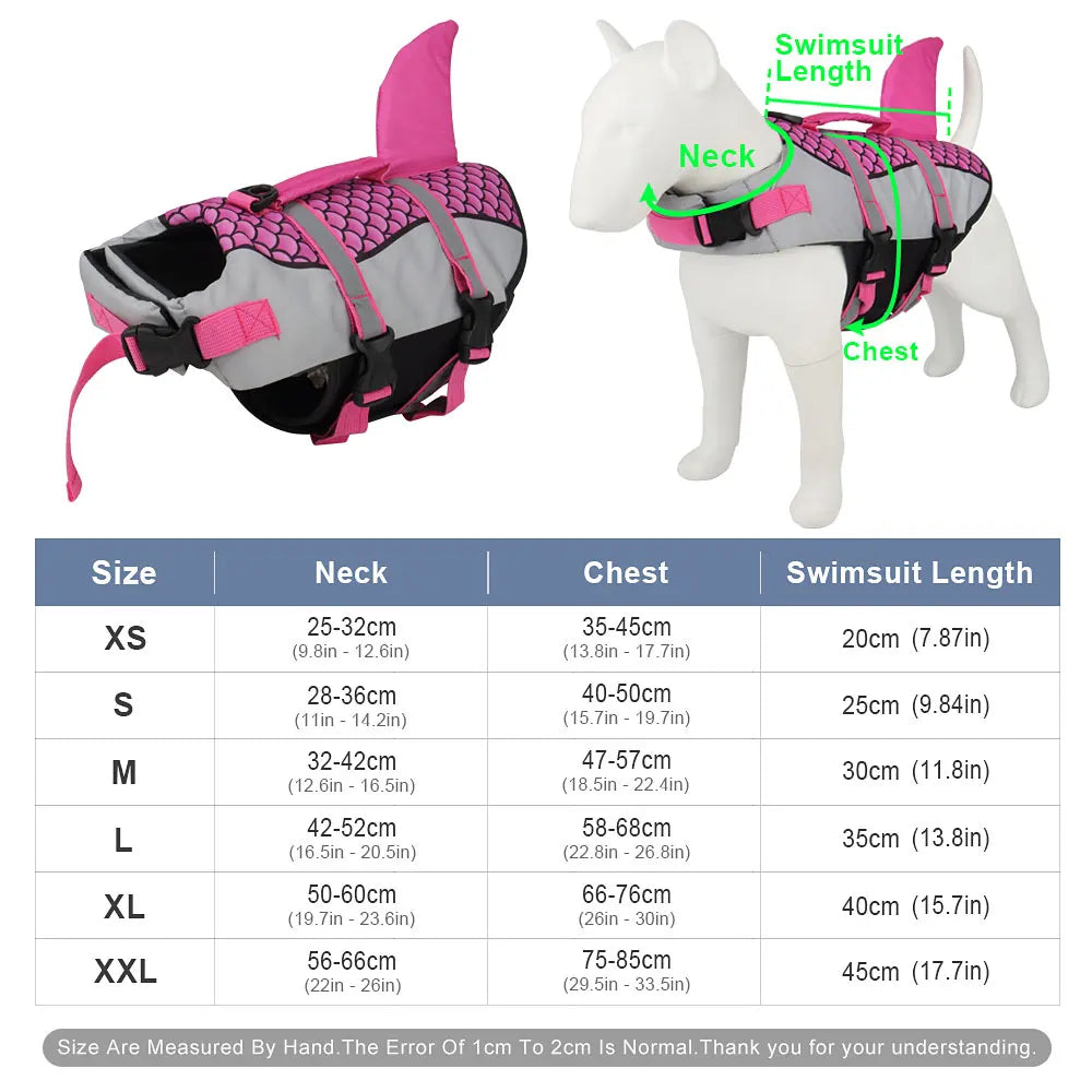 Shark Dog Life Jacket – Pet Swim Vest & Harness