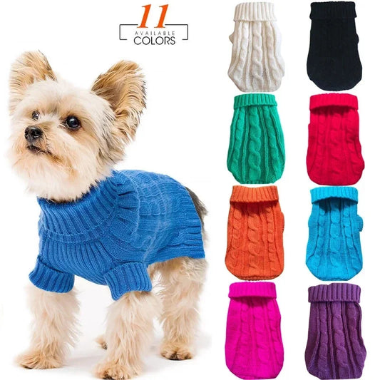 Knitted Dog Sweater – Winter Pet Clothes for Small & Medium Dogs