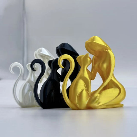 Hugging Cat Statue Ornament