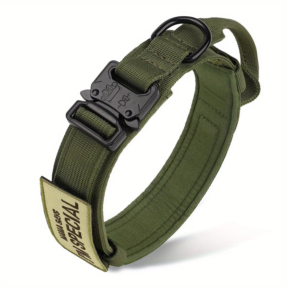 Tactical Dog Collar with Handle – Heavy Duty Military Training Collar
