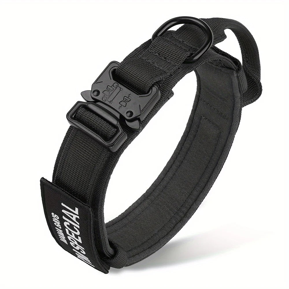 Tactical Dog Collar with Handle – Heavy Duty Military Training Collar