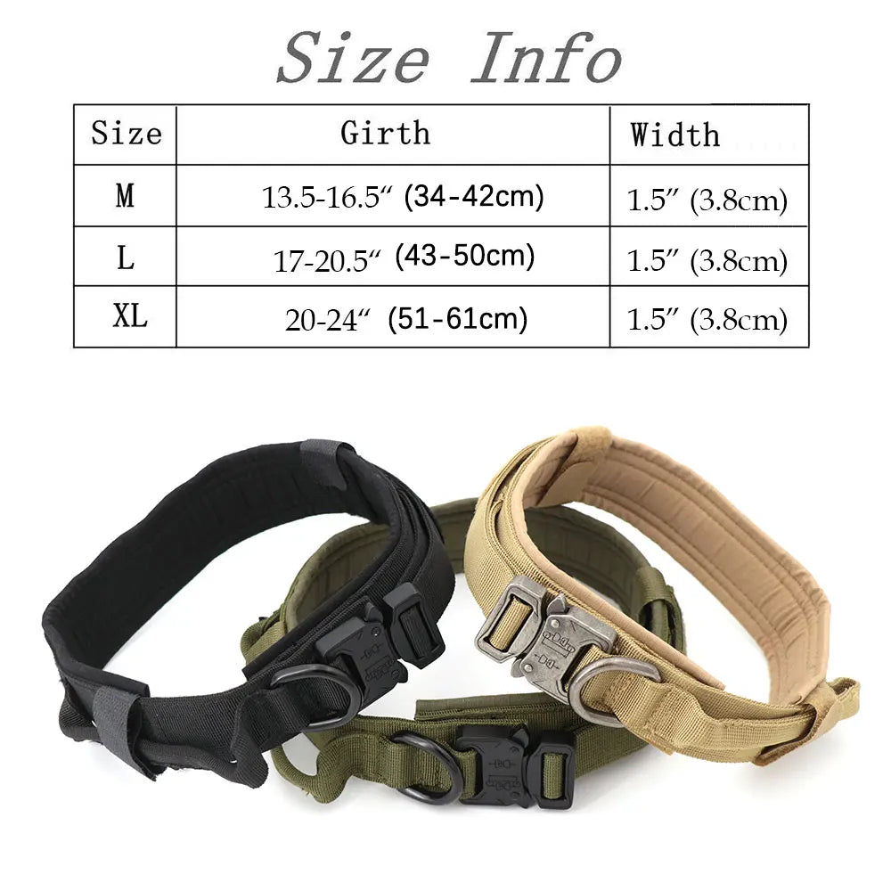 Tactical Dog Collar with Handle – Heavy Duty Military Training Collar