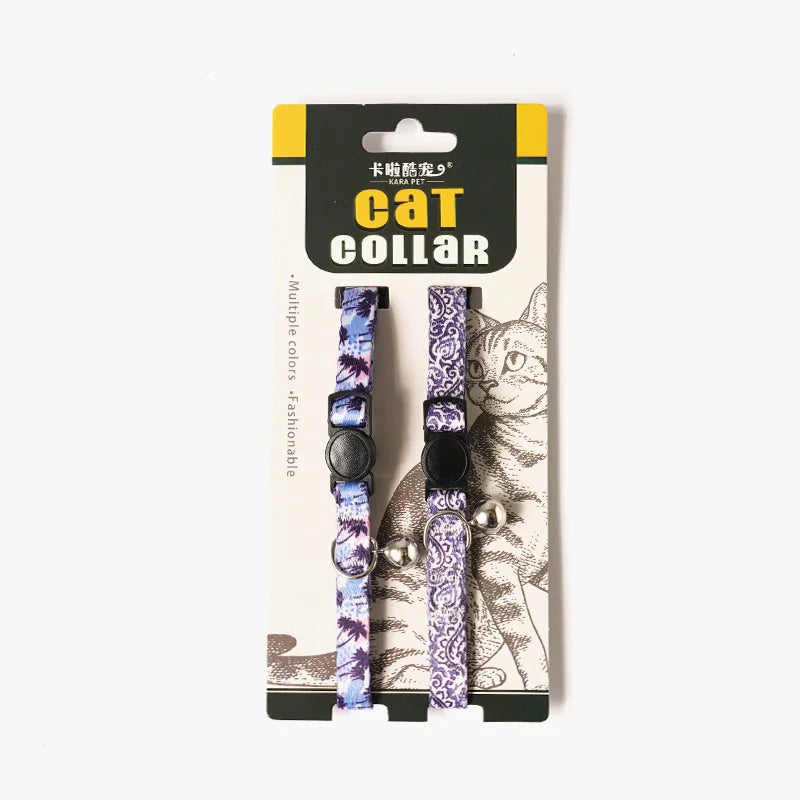 Cat Collar Set with Bell – Adjustable Kitten & Small Pet Necklace (2pcs)