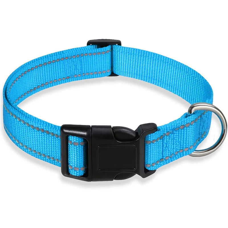 Reflective Dog Collar – Adjustable Nylon Pet Strap