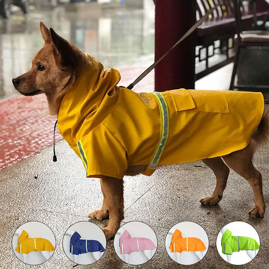 Large Dog Raincoat – Waterproof Hooded Pet Jacket