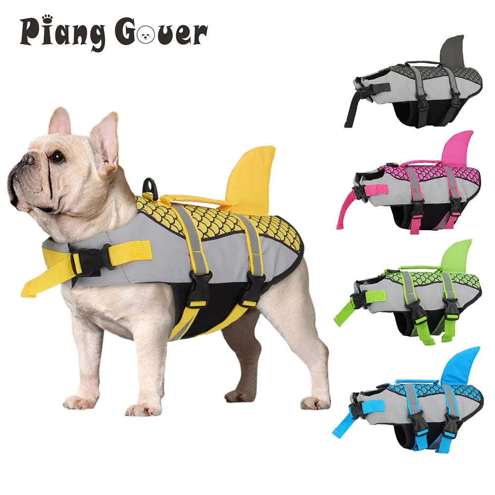 Shark Dog Life Jacket – Pet Swim Vest & Harness