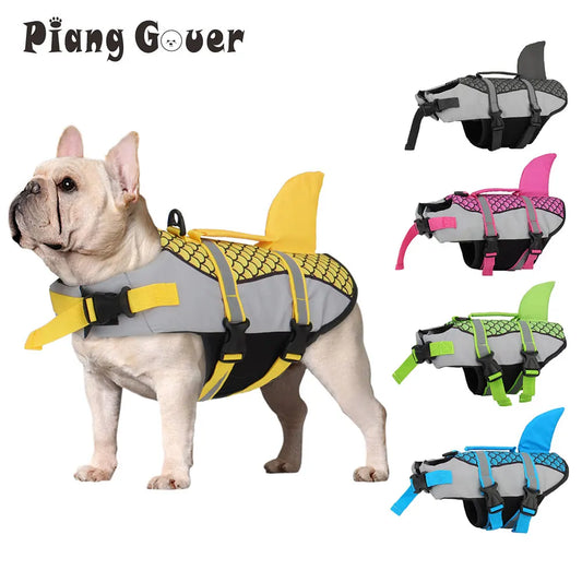 Shark Dog Life Jacket – Pet Swim Vest & Harness