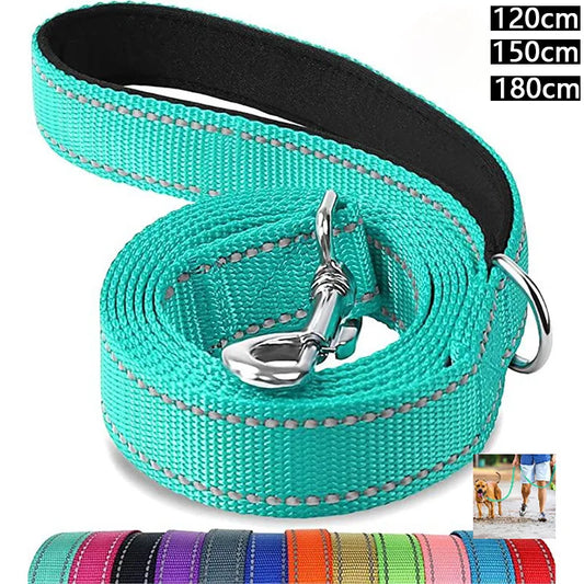 Reflective Dog Leash – Night Safety Walking Lead 1.2/1.5/1.8m